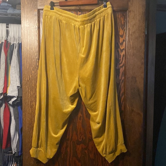 NWOT. Anthropologie yellow velvet size 2x - Picture 2 of 3
